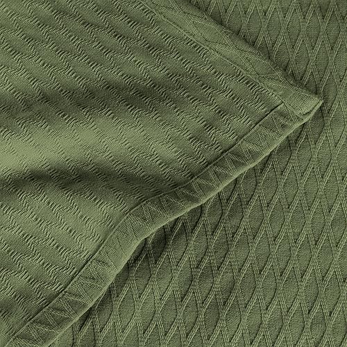 Miniatura 8 de SUPERIOR Manta de tejido de diamante, funda 100% algodón para el hogar, sofá, cama, mantas suaves y cálidas, estética boho, cómodas, acogedoras y