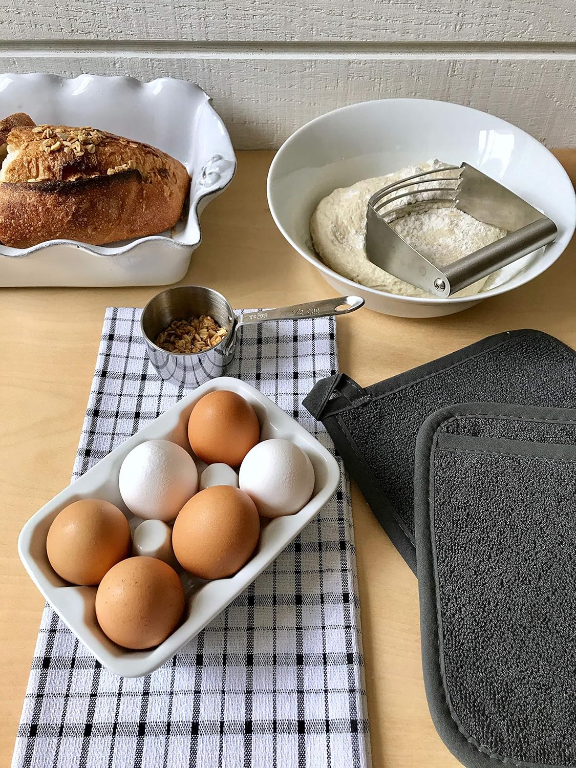 Ritz Royale Collection 100% Cotton Terry Cloth Pot Holder Set, Kitchen Hot Pad, 2-Pack, Graphite: Home & Kitchen