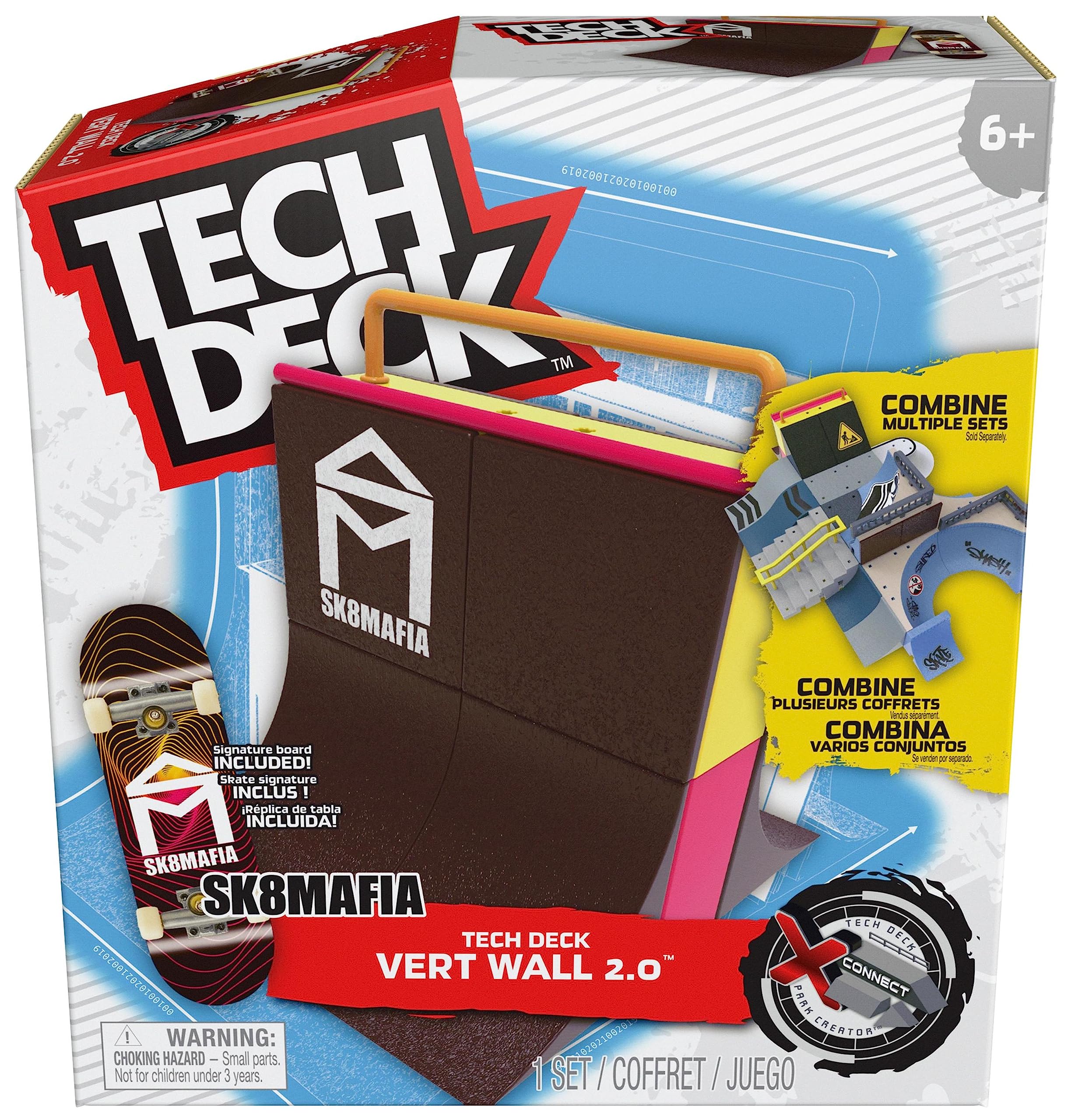 TECH DECK - FINGER SKATE - STARTER SET X-CONNECT SK8MAFIA VERT WALL - Tech Deck Skatepark 100% Modulable À Construire Et Personnaliser + 1 Finger Skate Exclusif - Mini skate - Jouet Enfant 6 Ans et +