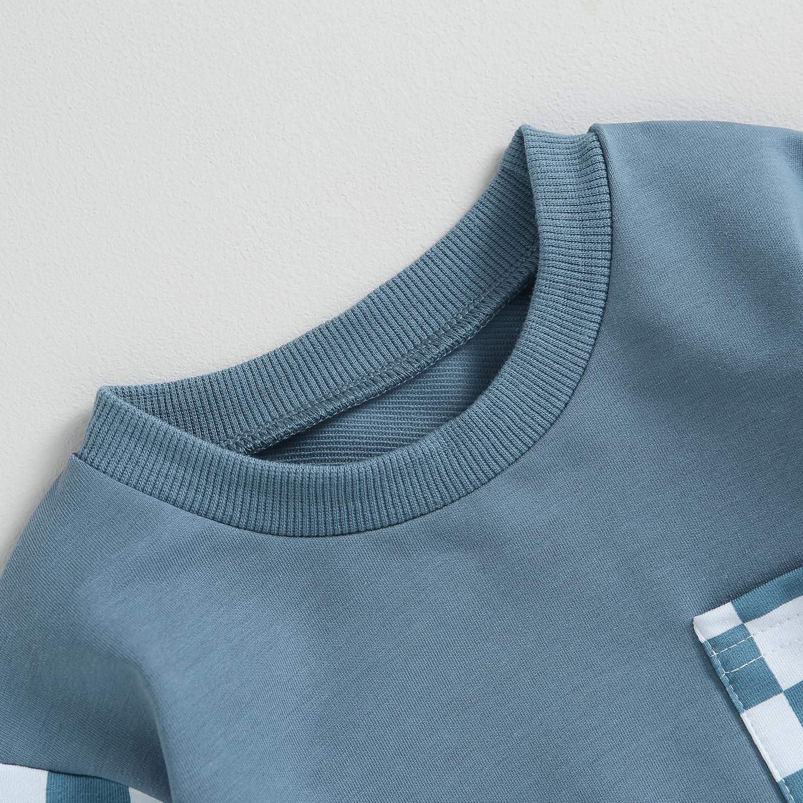 Conjunto de ropa para recién nacidos con diseño de cuadros de manga larga y pantalones de cintura elástica para bebés pequeños