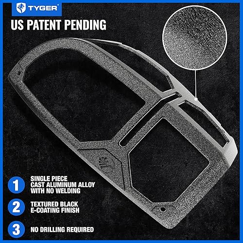 Miniatura 5 de Tyger Auto Pauldrons - Fundas protectoras de luz trasera de aleación de aluminio fundido de alta calidad compatibles con Toyota Tacoma 2016-2023