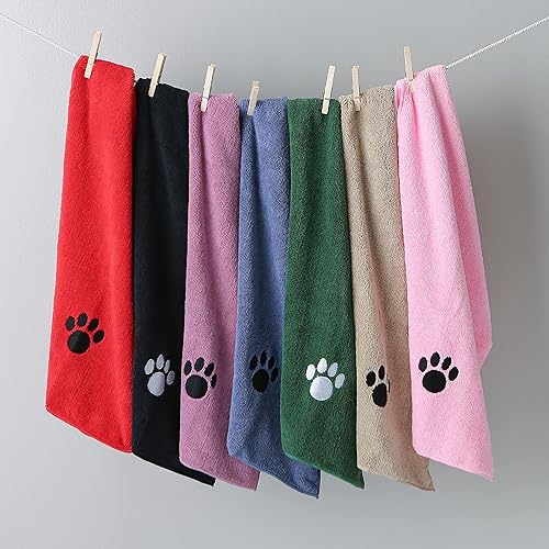 Miniatura 7 de Bone Dry Pet Drying Collection - Juego de toallas de microfibra bordada para mascotas, 15 x 30, color negro, S, 3 piezas