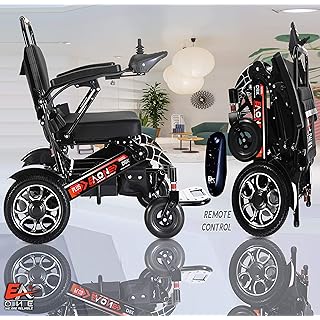 7 Colors (XL) EAONE Best Rated Exclusive Foldable Lightweight 20AH Battery, All Terrain Dual 500W Motors, Heavy-Duty, Portable Electric Wheelchair (21.5'' seat Width) (D9 Plus Black)