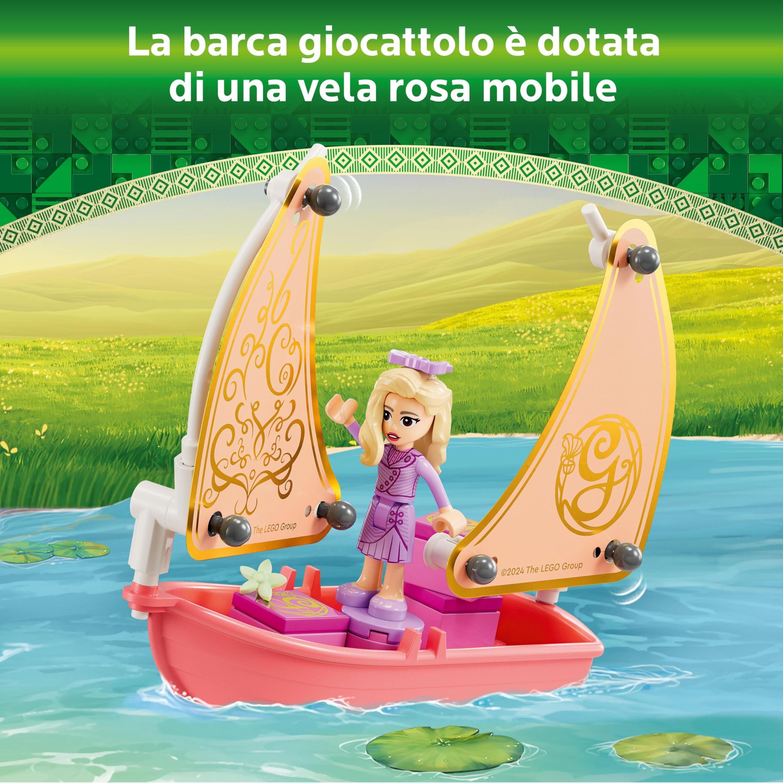 LEGO Wicked Glinda, Elphaba e Nessarose all’Università di Shiz, Giochi di Fantasia per Bambine e Bambini da 7 Anni con Barca, Casa delle Bambole Giocattolo e 3 Mini Bamboline, Idea Regalo 75681