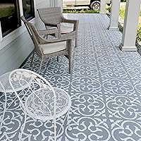 Vista 6 de STENCILIT® Scandinavian Plantilla grande para piso - XL de 18 x 18 pulgadas, plantilla de azulejos, plantillas para pintar pisos, plantillas