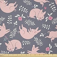 Vista 184 de Lunarable The Yard, tela de mariposa de The Yard, colorido patrón de insectos con alas para primavera, diseño de dibujos animados, tela de Morado