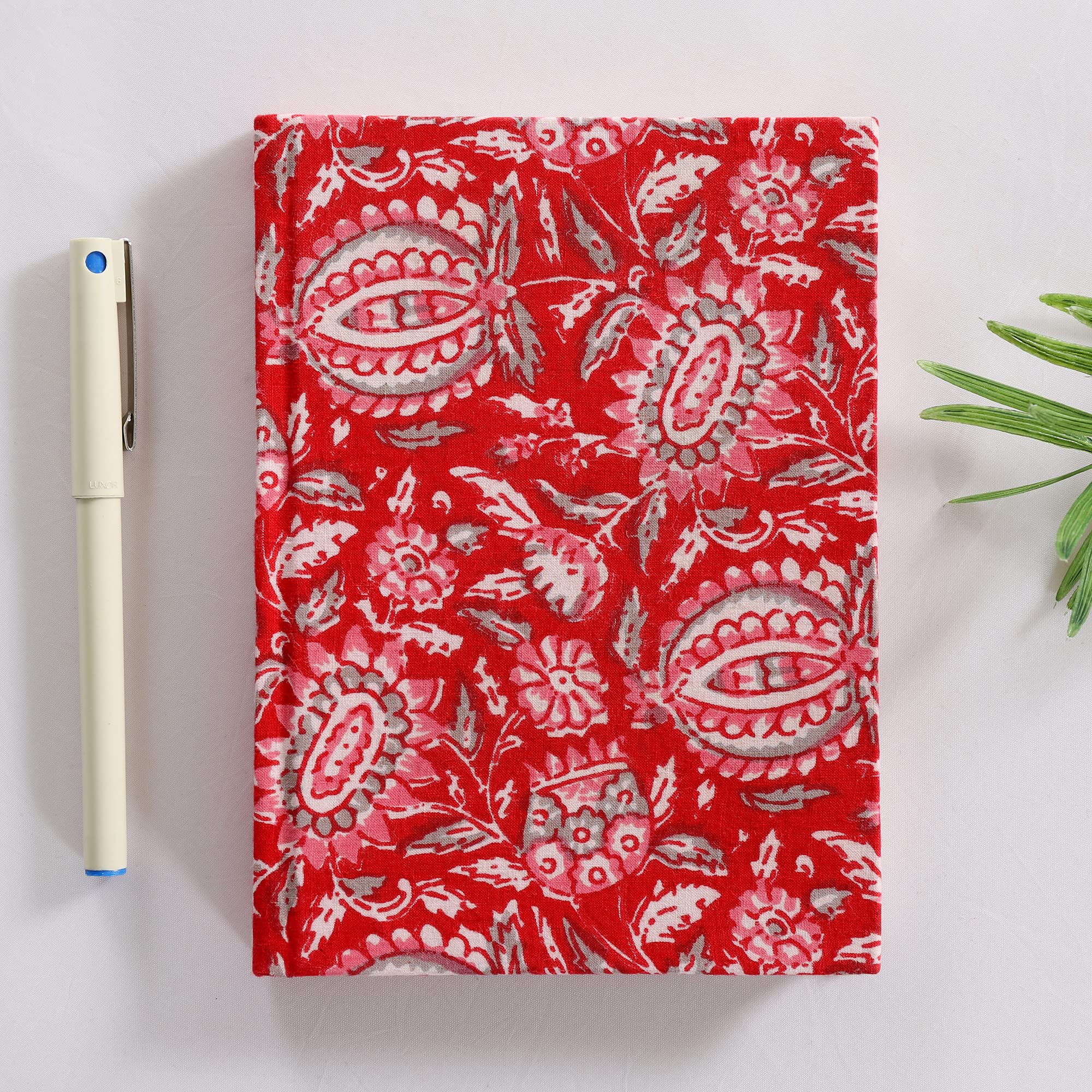 Ravaiyaa - Attitude is everything Hand Block Printed Fabric Journal Handbound Notebook Gifts for Writers Recycled Paper Notebook (Red Pomegranate) (B09Q89T2HG) Amazon Price History, Amazon Price Tracker