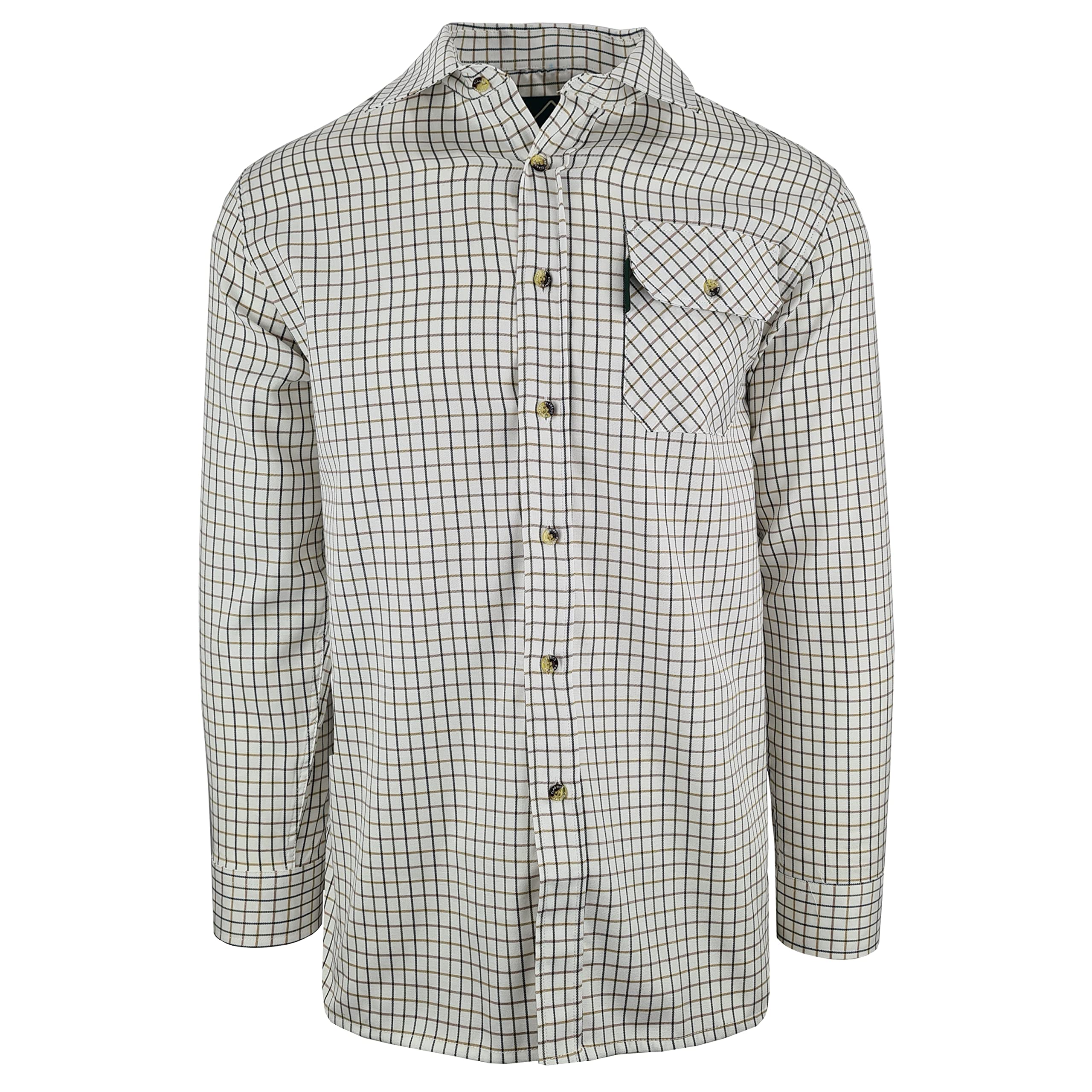 Country Classics Mens Long Sleeve Shirts- Cartmel Beige - 4XL