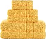 6 Ensemble de serviettes en pièces, 2 Serviettes de bain - 2 Serviettes à main - 2 Laver les vêtements, 100% Coton naturel turc, 600 GSM Extra douce et très absorbante (Sable chaud, Ensemble de 6)