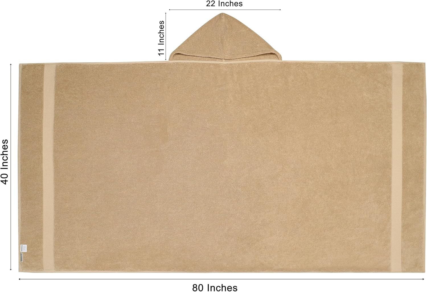 COTTON CRAFT Hooded Hotel Towel – Oversized Extra Large 40 x 80 - Heavyweight 700 GSM Towel with Hood for Adults - 100% Cotton Ringspun Terry Pool Beach Bath Sheet Wrap - Soft Plush Absorbent – Linen - Image 3