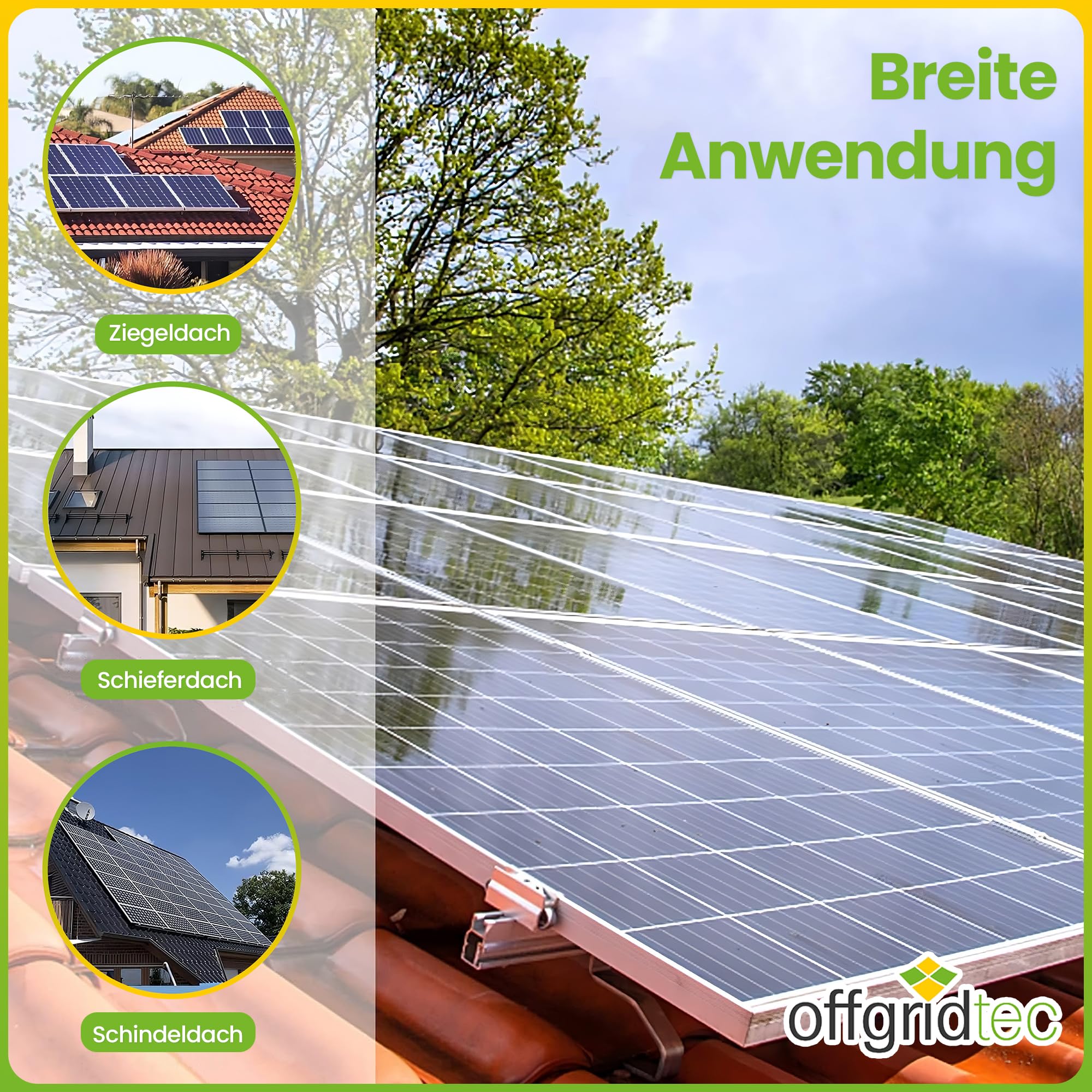Offgridtec Gancio da tetto inox regolabile 3 direzioni acciaio 5 mm 45–60 mm per tegole scandole alluminio 4x4