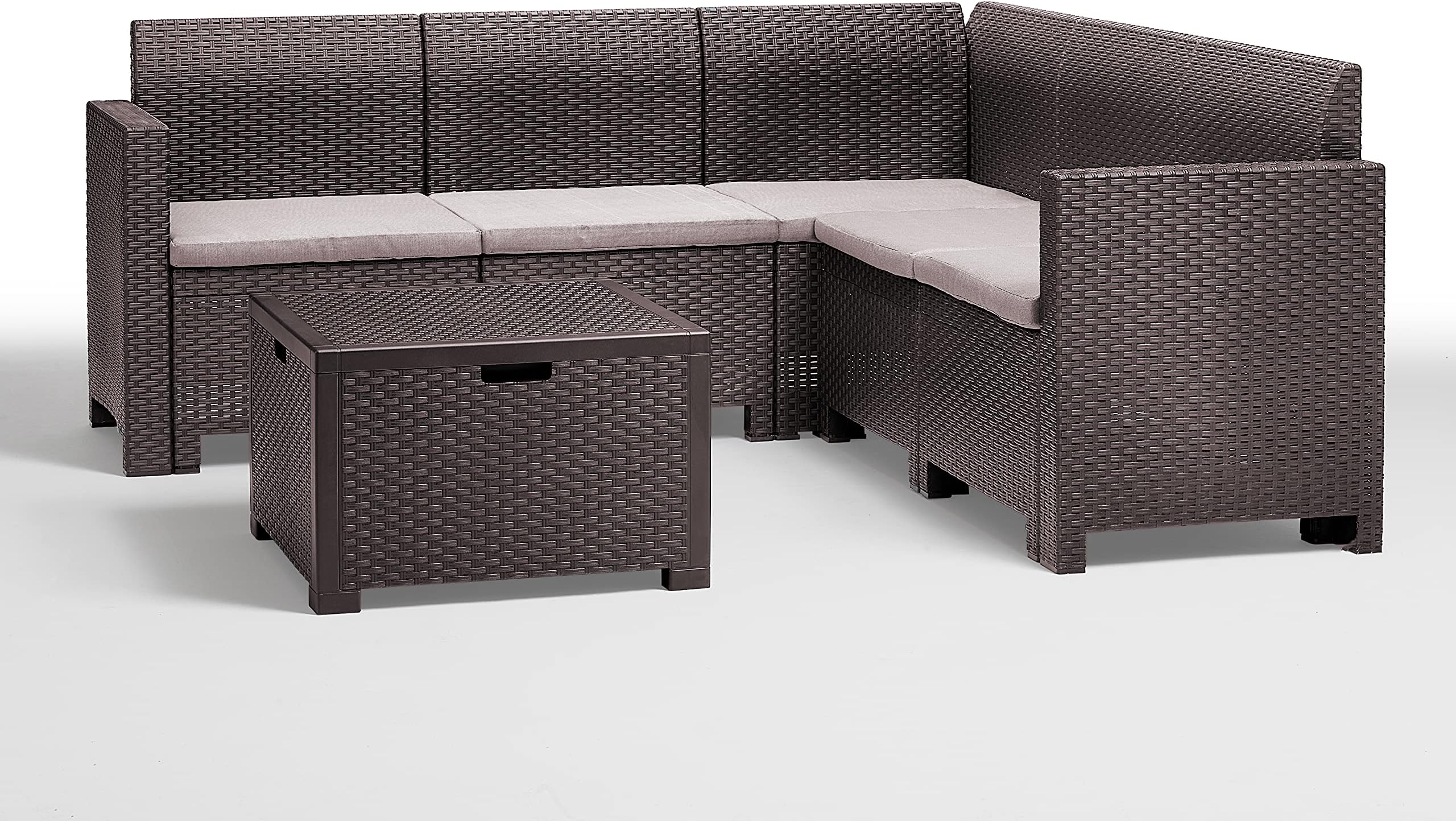 Bica Nebraska Corner Set, Lounge Set 5 Places, Brown, Rattan Finish