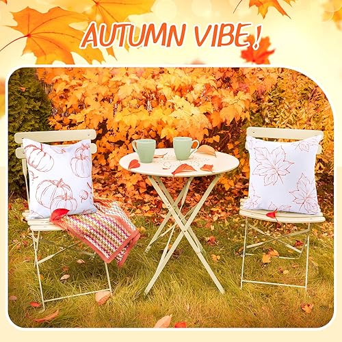 Miniatura 5 de Yexiya 9 fundas de almohada de otoño de Acción de Gracias de 18 x 18 pulgadas, fundas de almohada de arce de Hello Pumpkin Harvest para otoño,