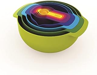 Joseph Joseph Nest 9 Plus, 9 Piece Compact Food Preparation Set with Sieve and Colander, Multi-Colour