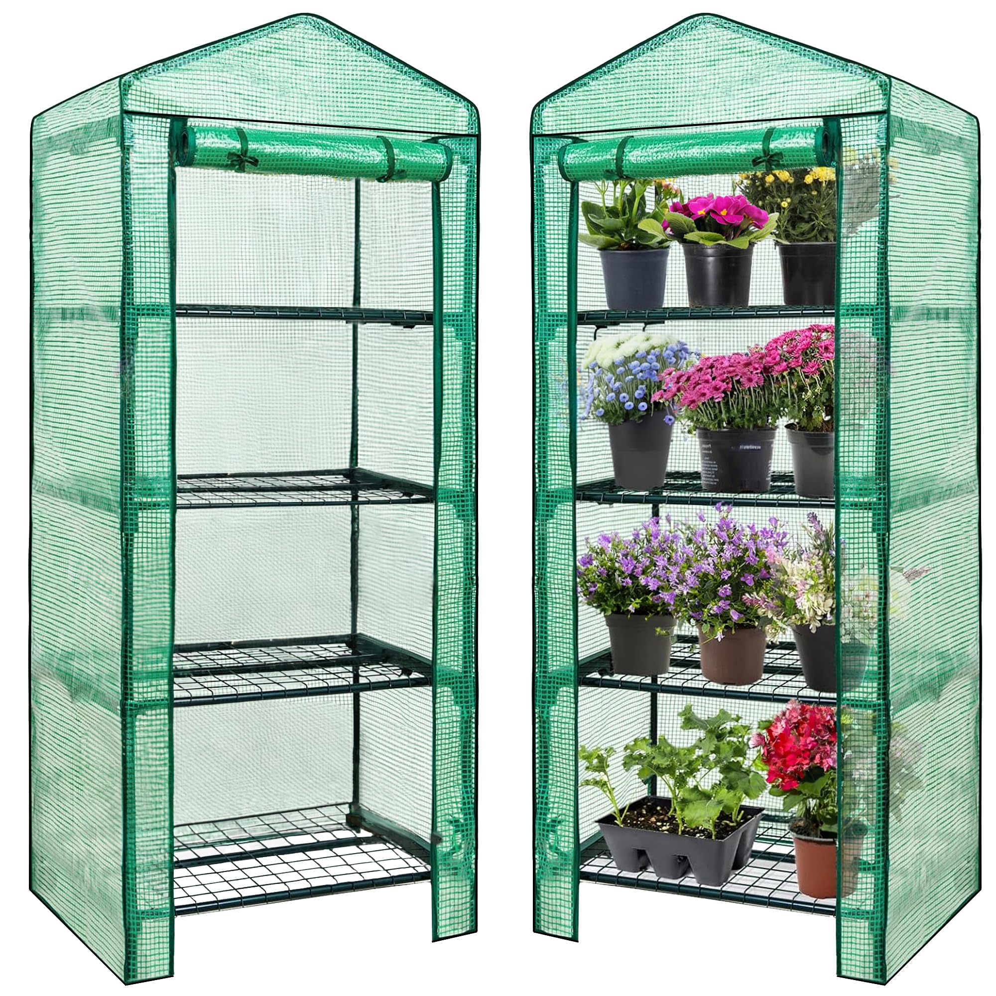 SPRINGOS Serre de Balcon Maison de Plantes 4 étagères 50 x 70 x 160 cm