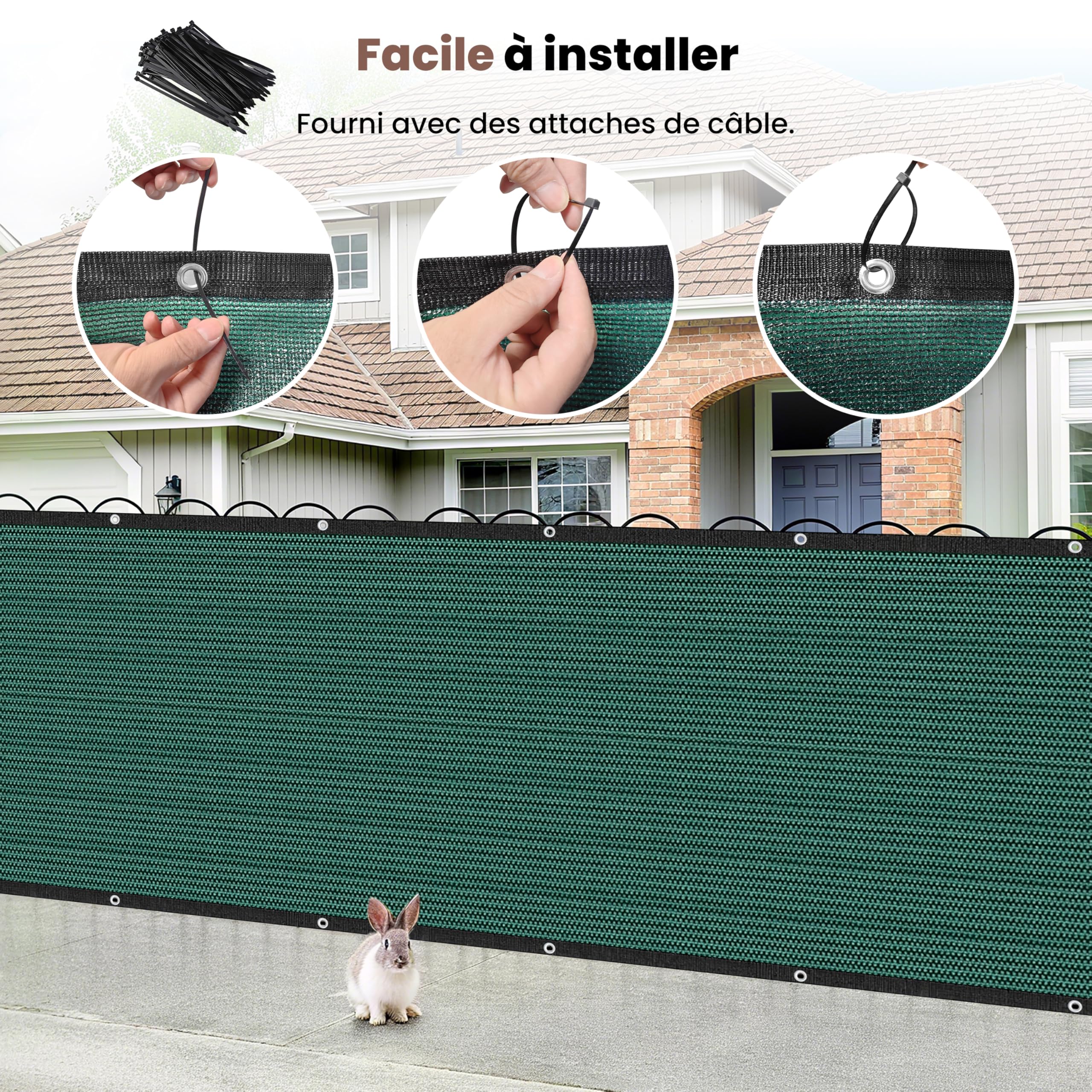 1,2 x 15 M Protection contre la lumière et le vent pour clôtures et balcons, tissu en HDPE, décoration de balcon, protection solaire pour jardin, protection UV