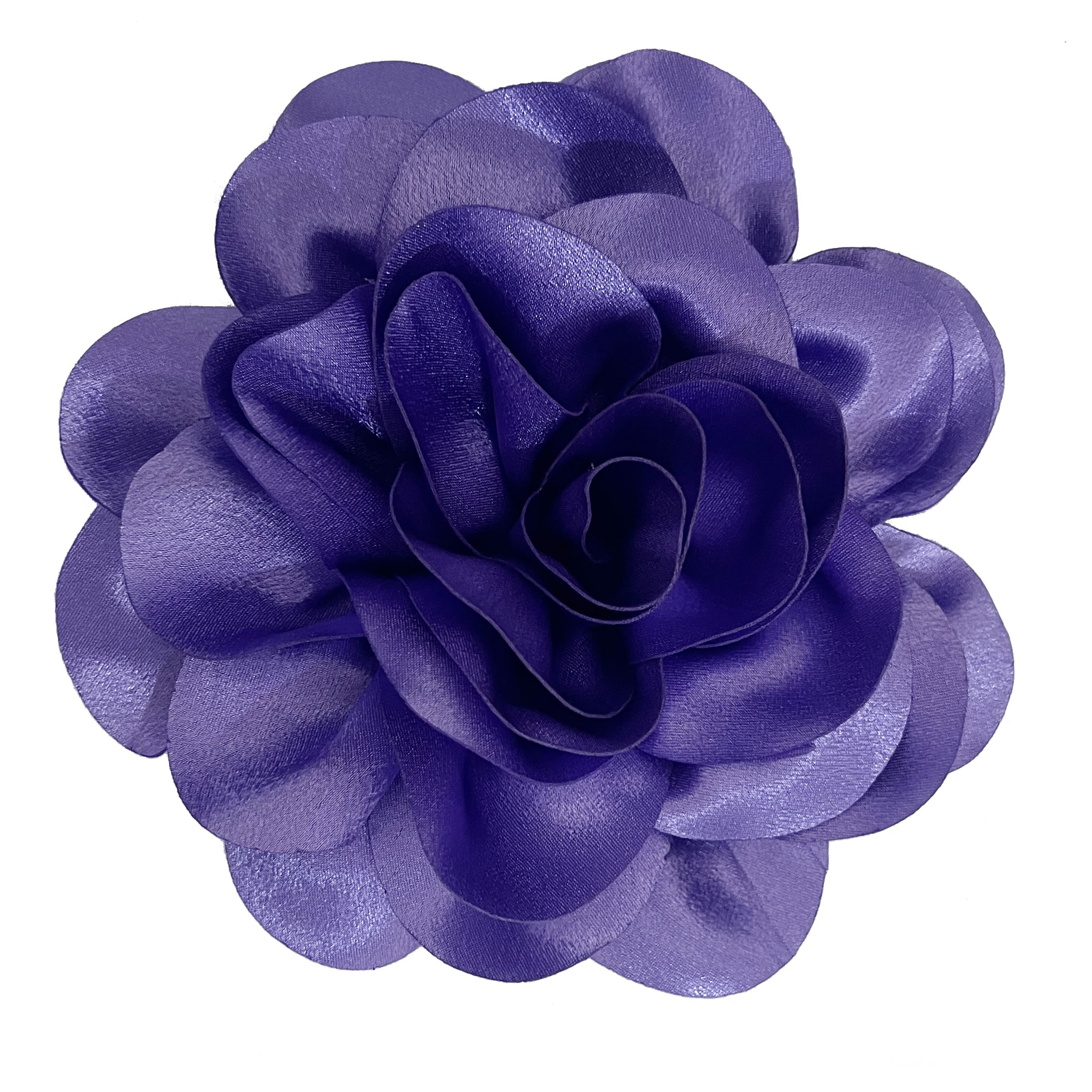 Dainty Fabric Rose &amp; Camellia Flower Oversized Brooch Pins &amp; Hair Clip - Large Lapel Pin, 4.3in/7.5in