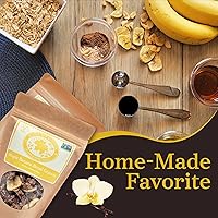 Vista 3 de Maple Nut Kitchen Granola de pan de plátano, avena sin gluten, jarabe de arce y nueces pecanas, cereal vegano crujiente con plátanos secos, granola