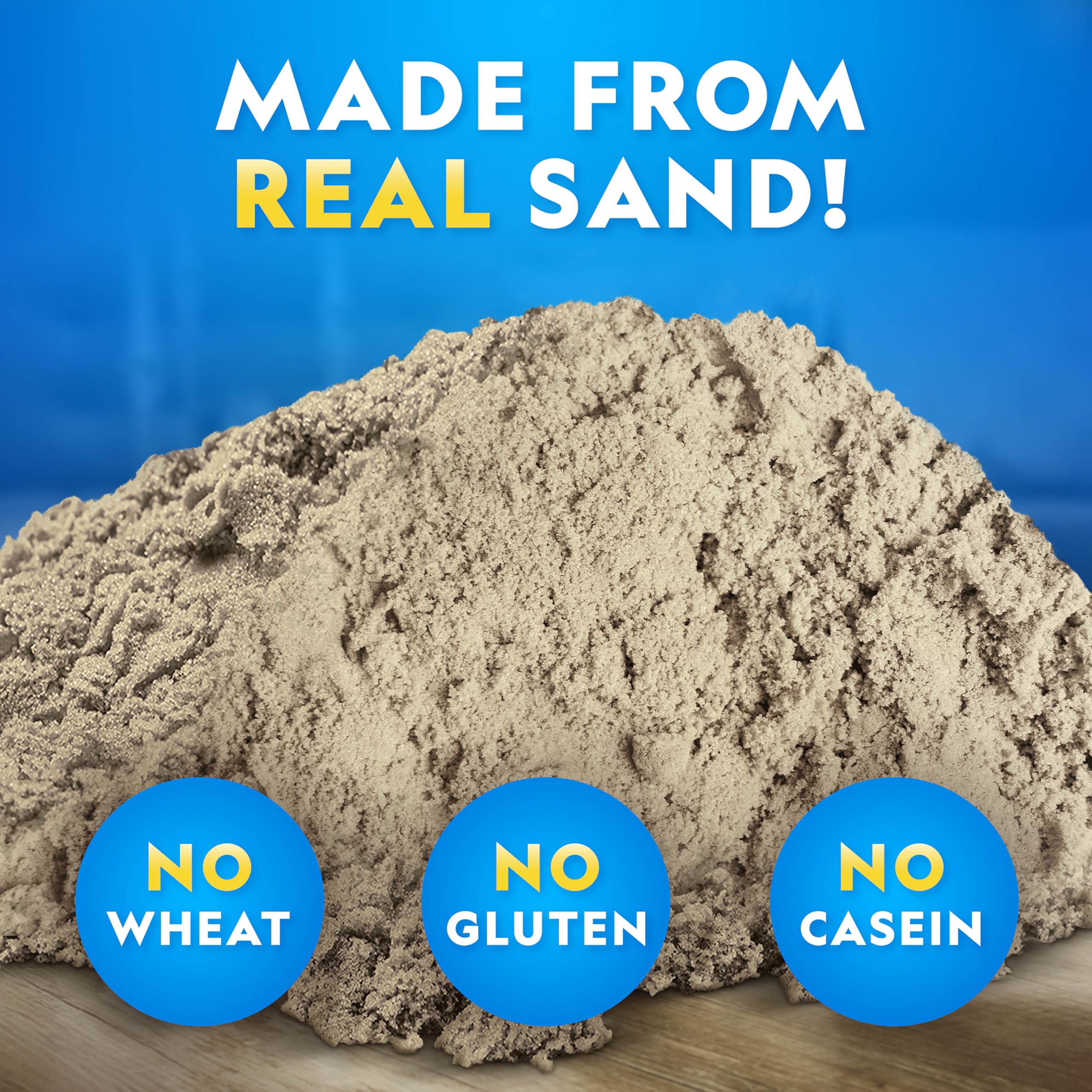 NATIONAL GEOGRAPHIC Lot de 2,7 kg de sable de jeu – 907 g chacun de sable bleu, violet et naturel avec moules de château – une activité sensorielle | Blue, Purple