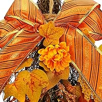 Vista 6 de 2 guirnaldas de arce artificiales, 23.6 guirnaldas de cosecha de otoño, guirnalda colgante de pared de otoño con hojas de arce para decoración