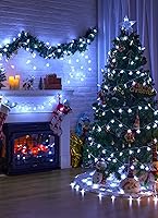Vista 5 de 2 Pack Christmas Snowflakes Lights, 26 Ft 50 LED Snowflake String Lights Battery Operated, 8 Lighting Modes Waterproof Shatterproof Fairy Light for