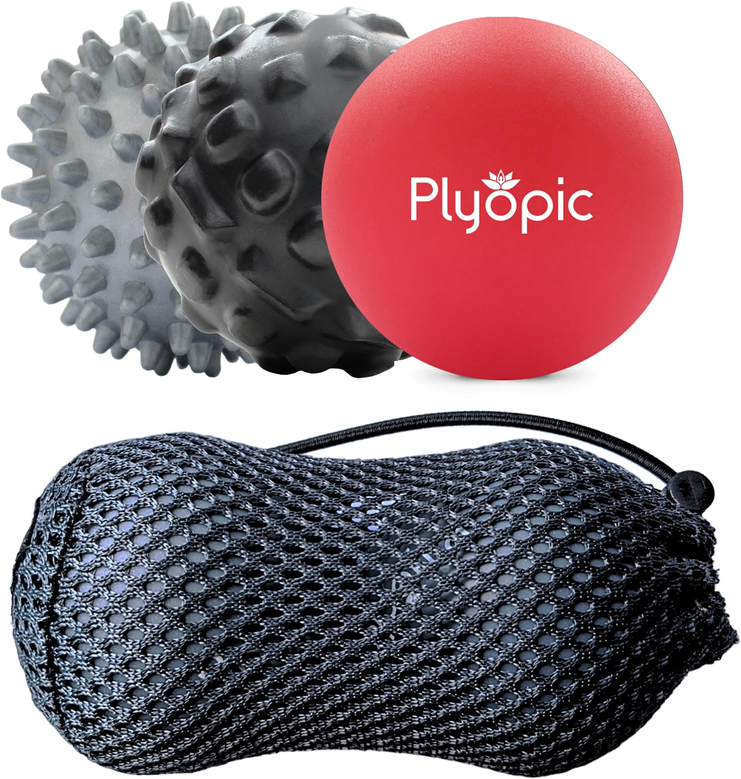 Double Massage Ball Set - with Peanut Ball Bag - For Deep Tissue Muscle Recovery, Trigger Point Relief, Yoga, Mobility, Myofascial Release - Eliminate Muscle Pain and Tension in Your Full Body