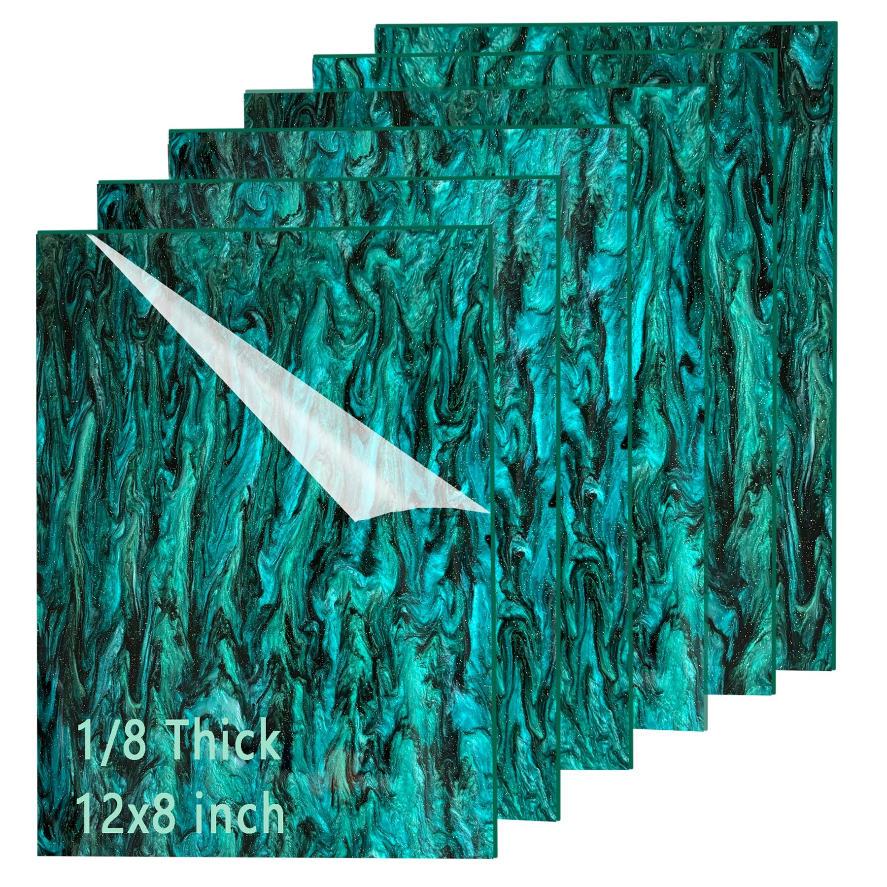 Glitter Acrylic Sheets - 6 Colors, Nebula Swirls -12