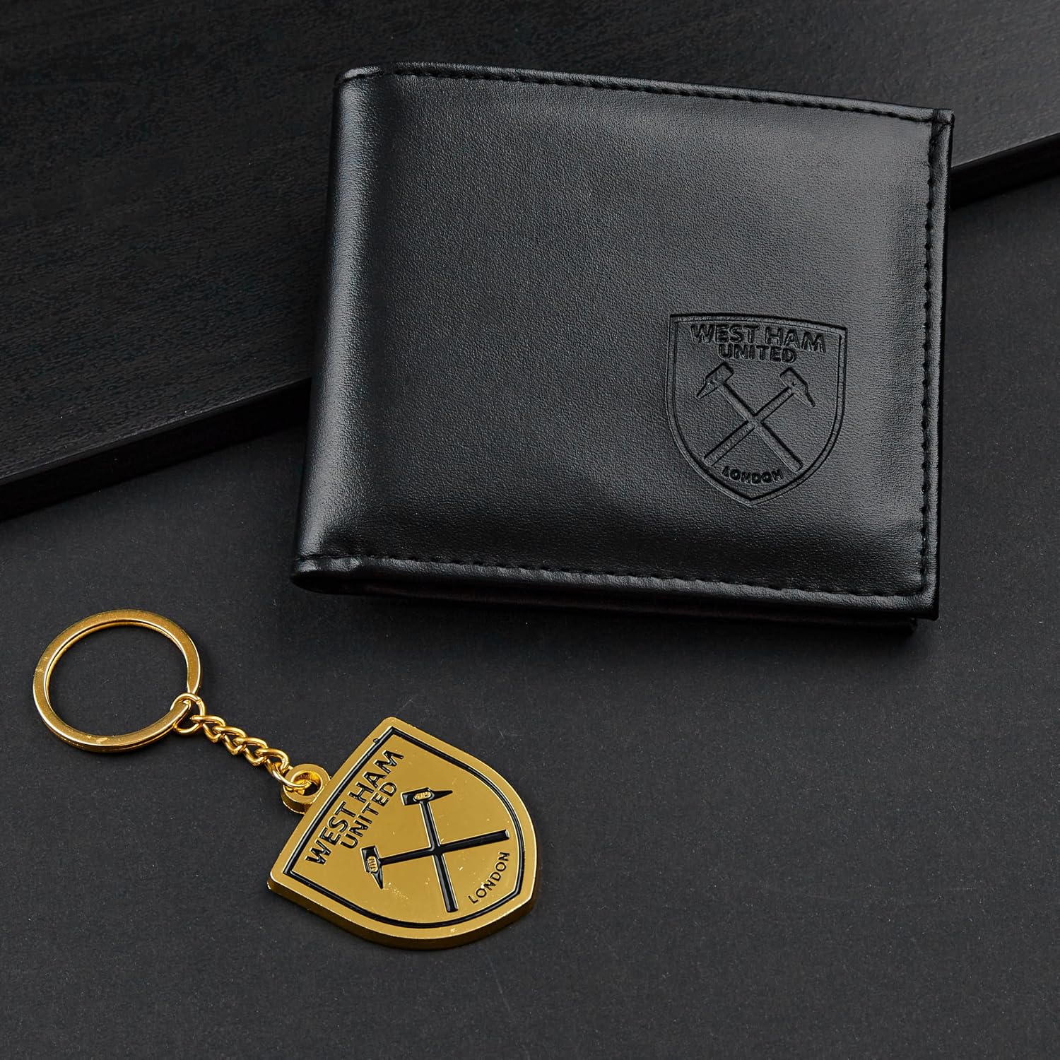 West Ham United F.C. Sports Fan Wallet Accessories Set - Soccer Gifts for Men, Black