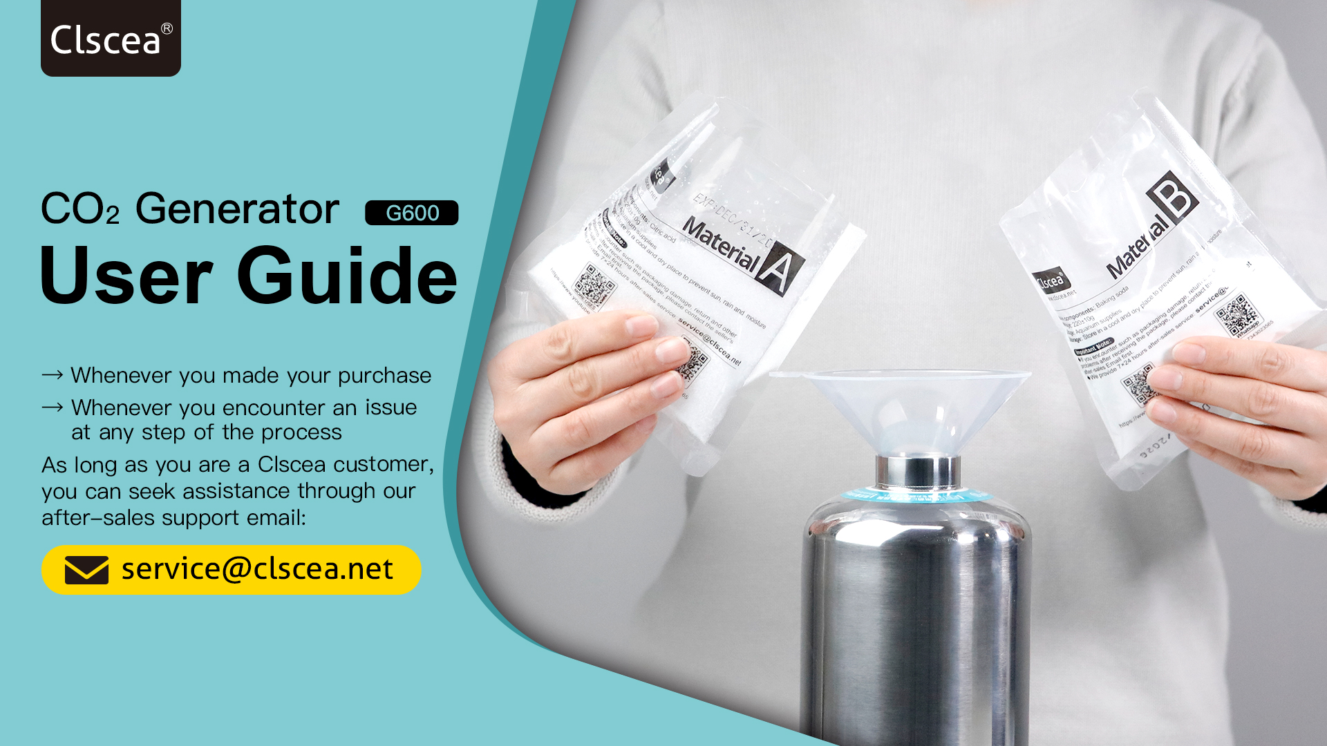 Amazon.com : Clscea Aquarium CO2 System Generator Kit, 2.4L Carbon