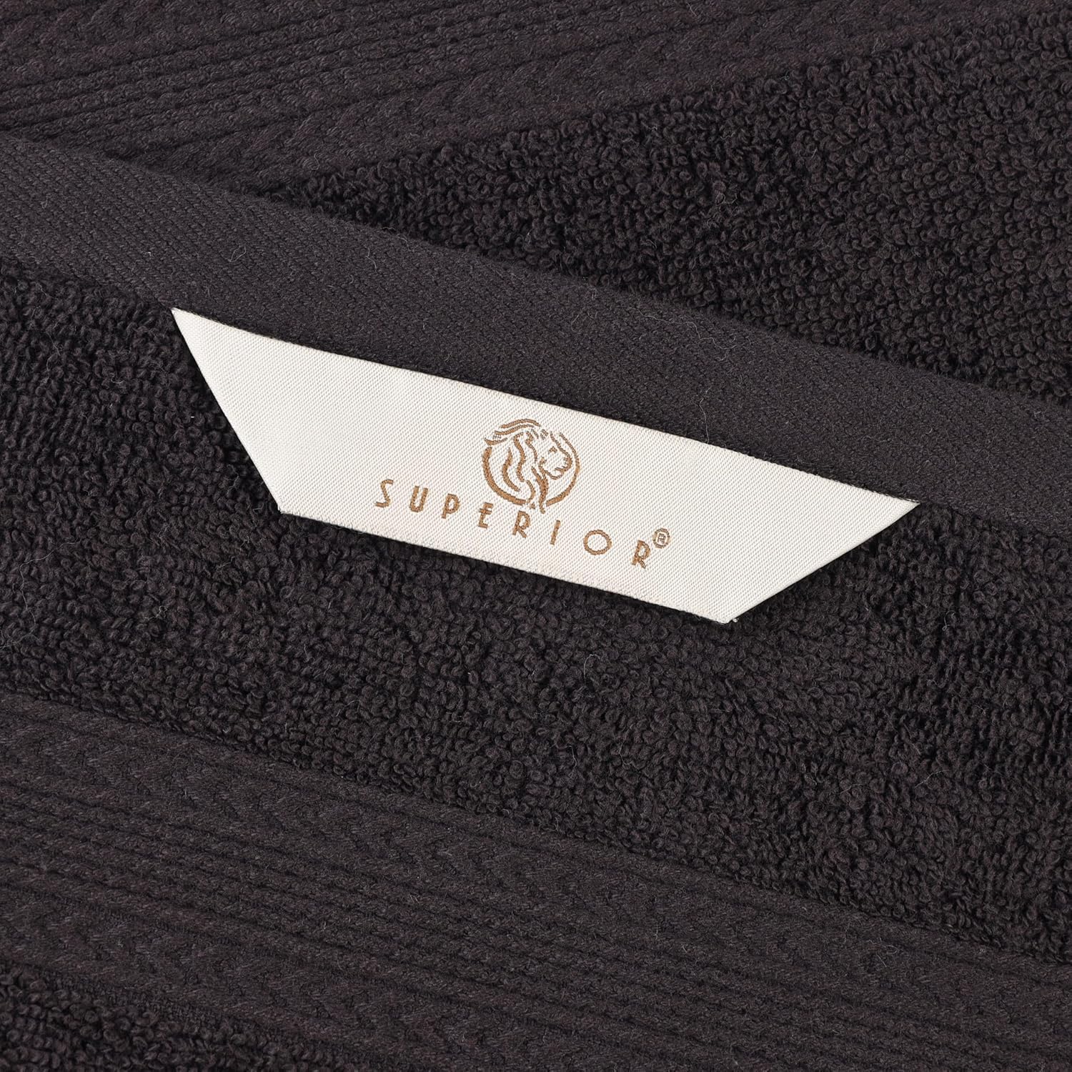 Superior Eco-Friendly Cotton 3-Piece Towel Set, Bathroom, Shower, Quick Dry Home Essentials, Lightweight, Sustainable Towels, 1 Bath, 1 Hand, 1 Face Towel, Washcloth, Highly Absorbent, Black