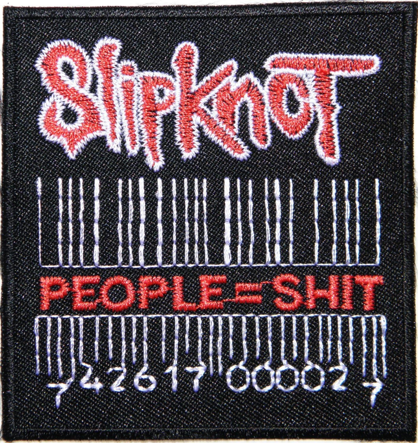 Sew PEOPLE SHIT Metal SLIPKNOT Rock Music Band Logo T- shirt Jacket Patch Sew Iron on Embroidered Badge Sign Costume Size 3 "Width X 3,25" Height