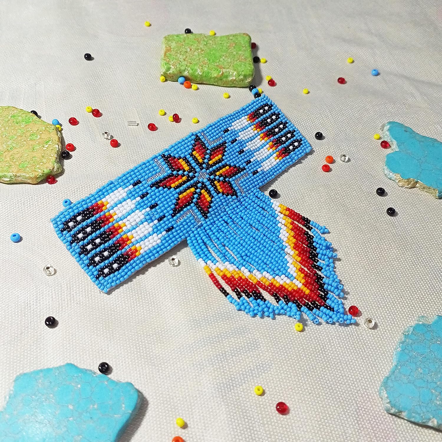 Beaded Hair Clips Native American Style Handmade Collection (Star Design)
