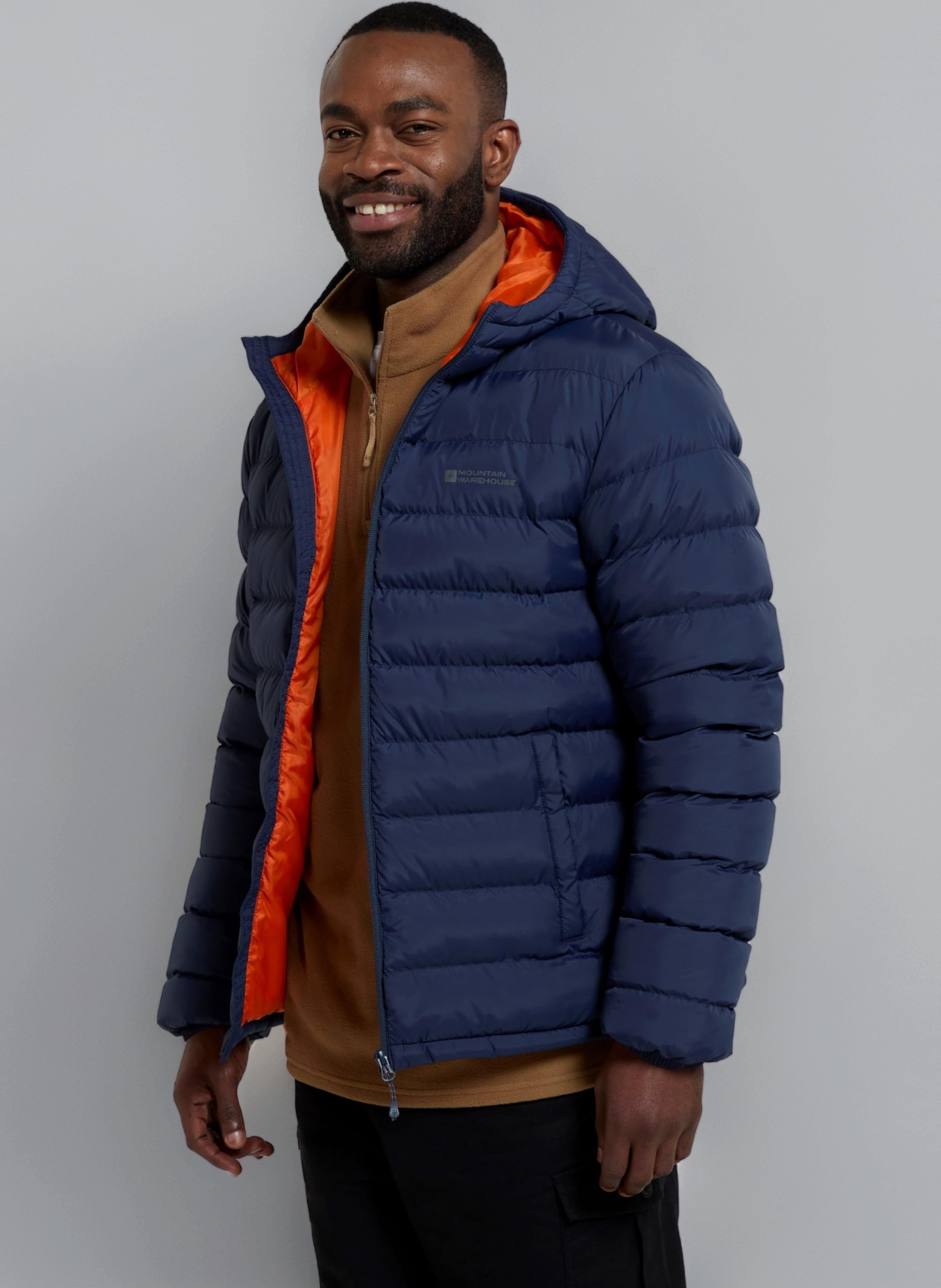 Mountain Warehouse Season Mens Padded Jacket - Water Resistant Jacket, Lightweight, Warm, Lab Tested to -30C, Microfibre Filler - for Travelling, Walking
