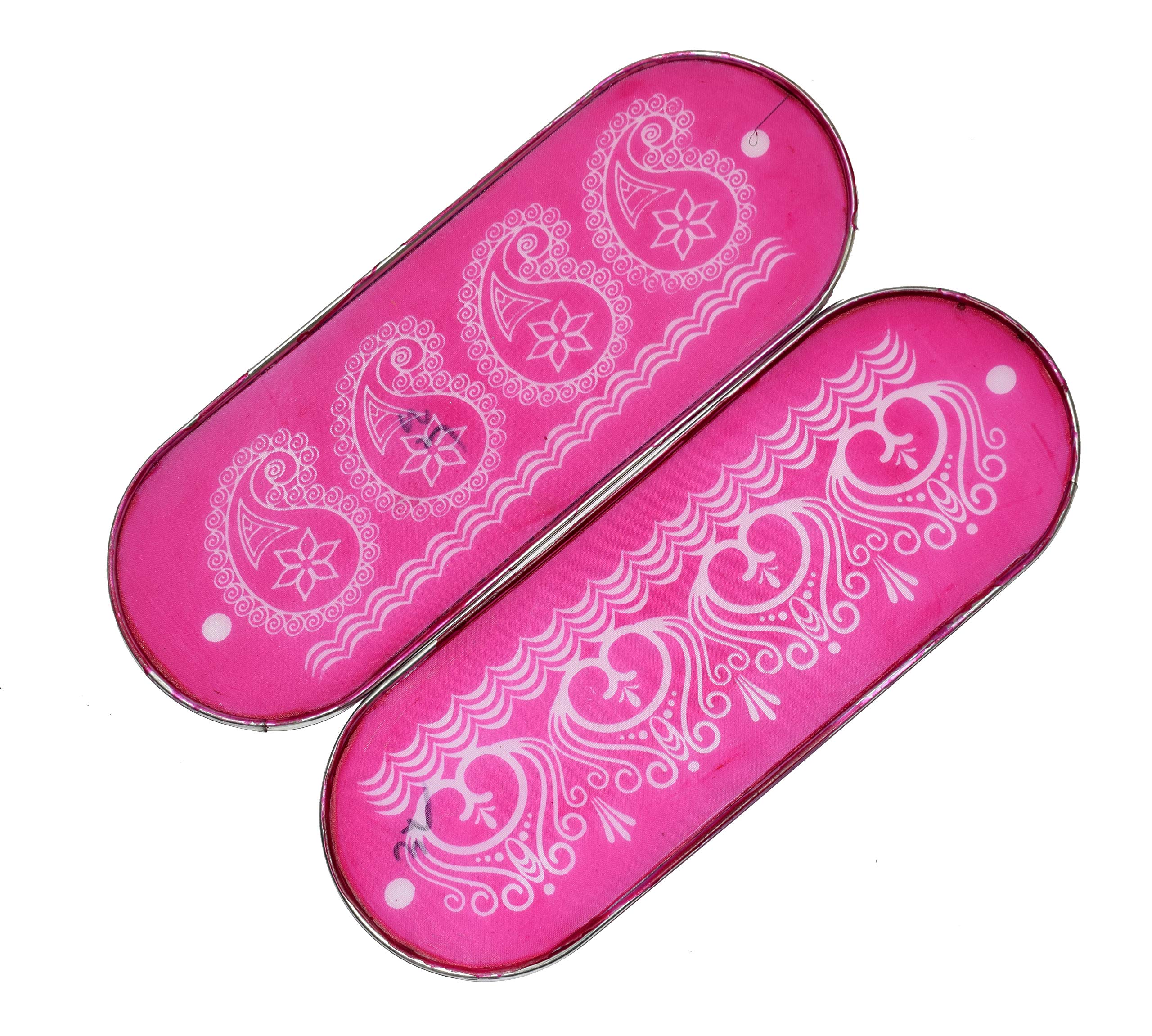 Oramsa Ready to use Draw Oval Shape Border Design Net Rangoli Stencil (33x12cm) - 2 Pieces