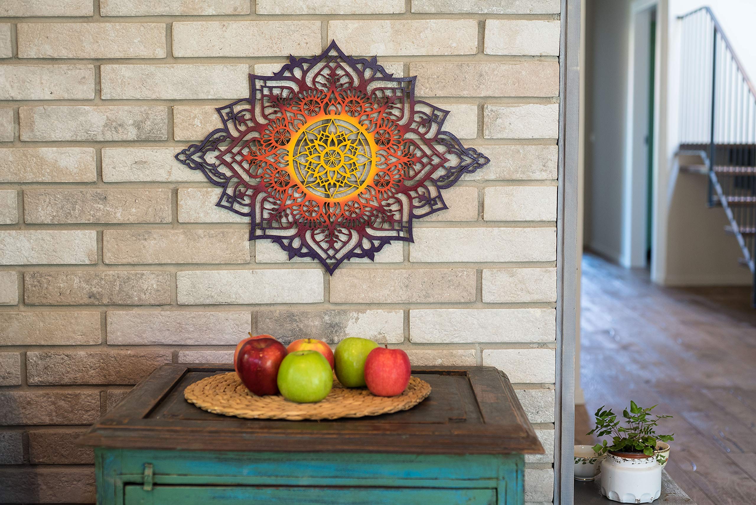 Mandala Wood Wall Decor, Bohemian Ethnic Housewarming Wall Hanging, Geometric Indian Wall Art, Sacred Geometry Yoga Studio, Morrocan Handmade Spiritual Gift