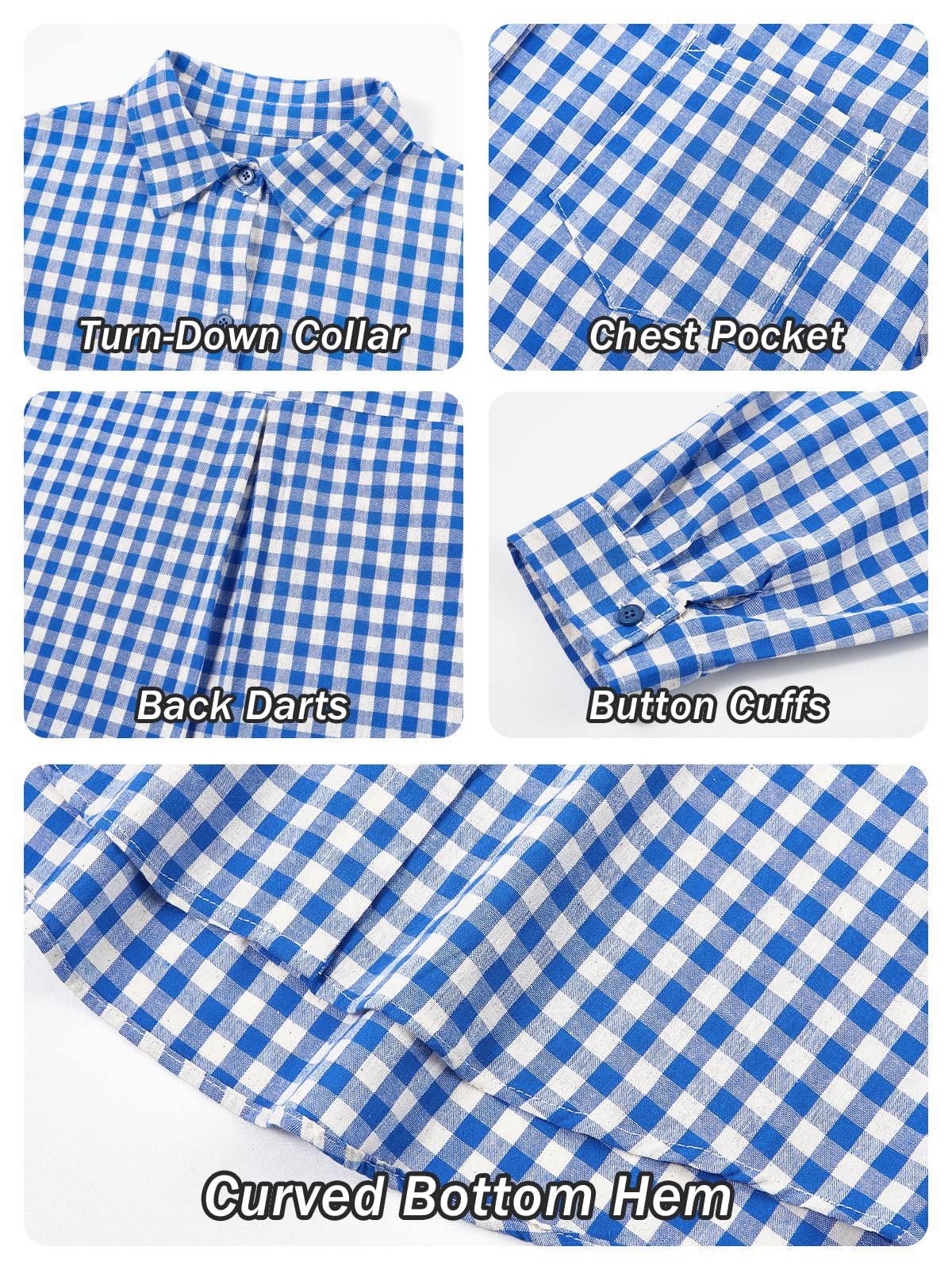 Rolanko Camisa de Cuadros para Niñas Niños Manga Larga Algodón Chaqueta con Botones Informales Ligera Blusas