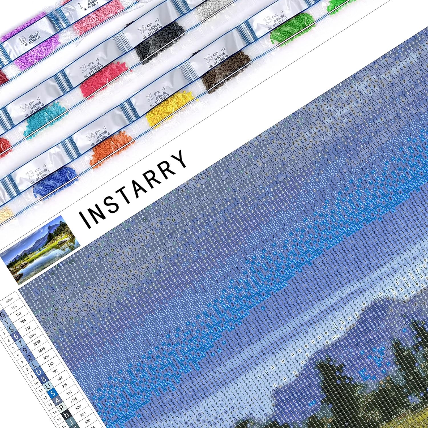 Instarry DIY 5D Diamond Painting Large Size Full Drill Natural Scenery Cross Stitch Embroidery Living Room Bathroom Decor Wall Art Art Set 59.1x23.6 inch