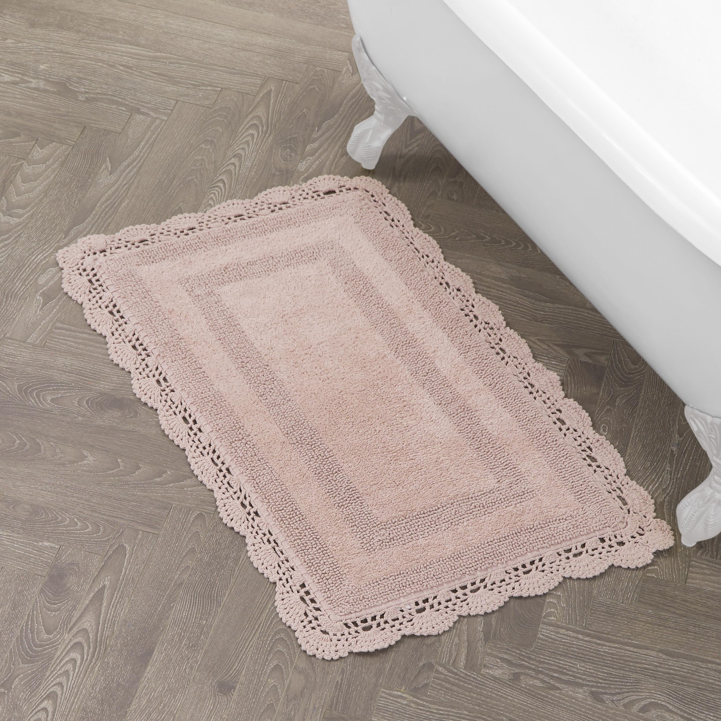 Amazon.com: Laura Ashley Absorbent Bath Mat Reversible Crochet