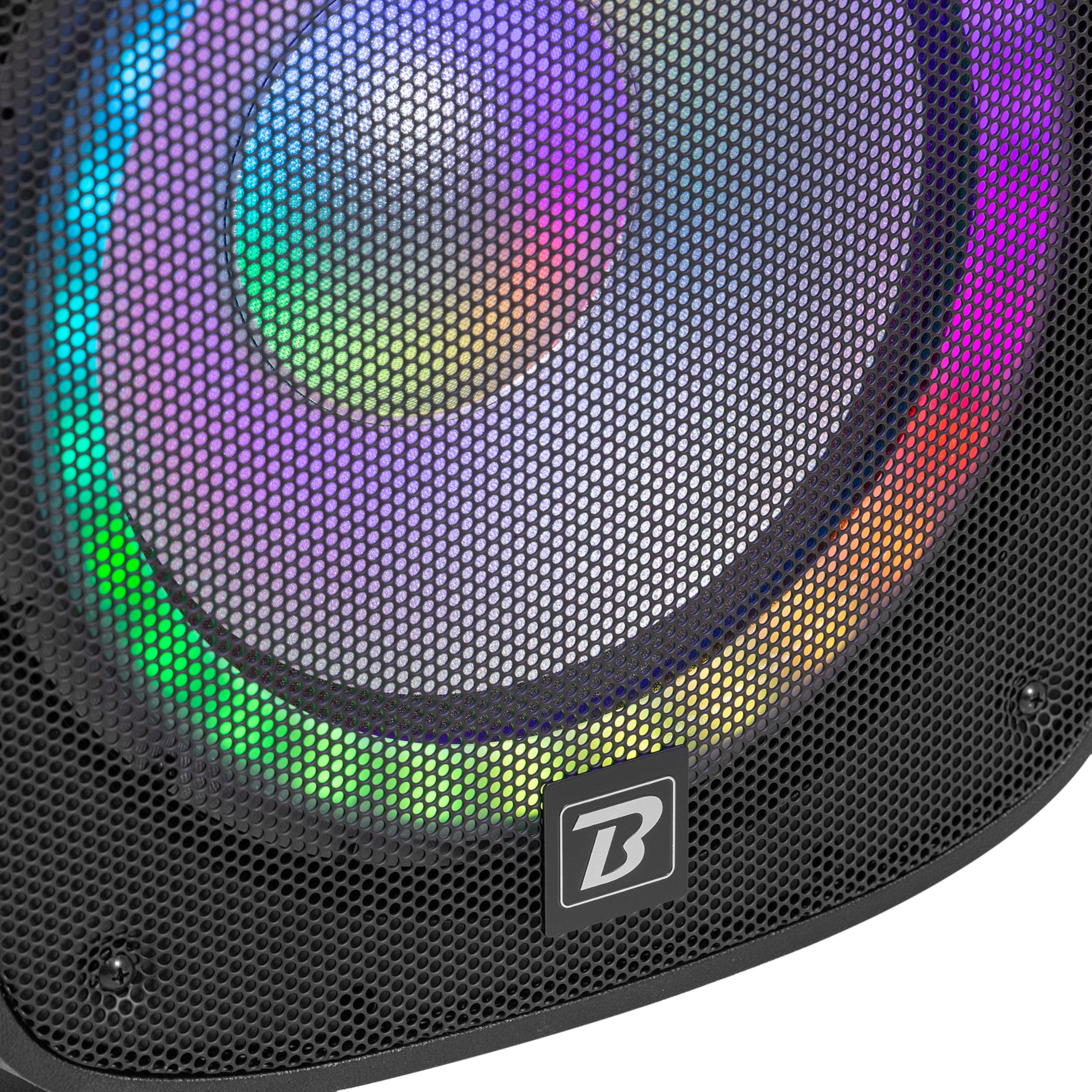 BoomToneDJ PS212A Zestaw LED - zestaw 2 głośników 12'', statyw, mikrofon, USB/SD, Bluetooth, radio FM i LED, na imprezy, wesela, szkoły i stowarzyszenia