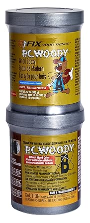 PC Products PC-Woody Wood Repair Epoxy Paste, Two-Part 12 oz