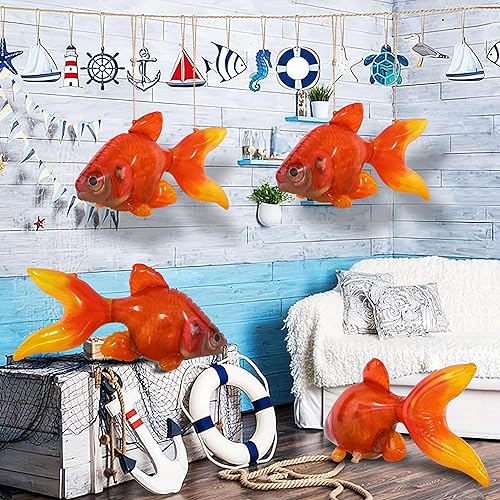 Miniatura 7 de Jet Creations Inflatable Aquatic Animal 4pc Pack Shark, Dolphin, Goldfish, Starfish, Crab, Penguin. 20+ inch Long. Pool Toys, Photo Prop, Theme