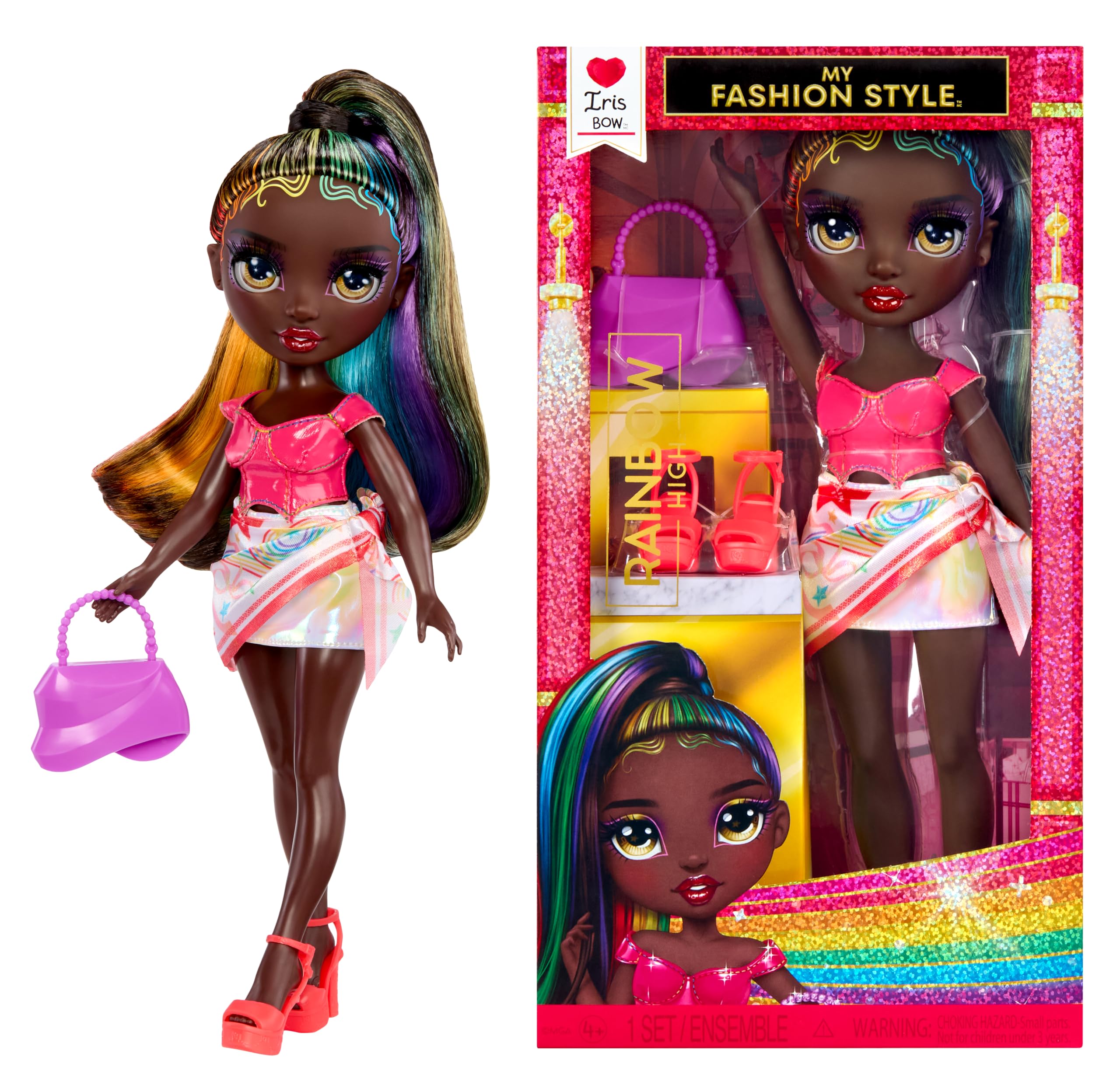 Rainbow High My Fashion Style Doll - Iris - Rainbow 28 cm Fashion Doll with Outfit, Handbag and Shoes, Play, Posable, Collectable, For Children Ages 4 to 12+