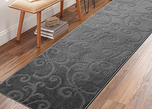 Alfombra antideslizante lavable de 8 pies de largo con respaldo de goma, 31 pulgadas x 8 pies, tapete personalizado para cocina, pasillo, escaleras,