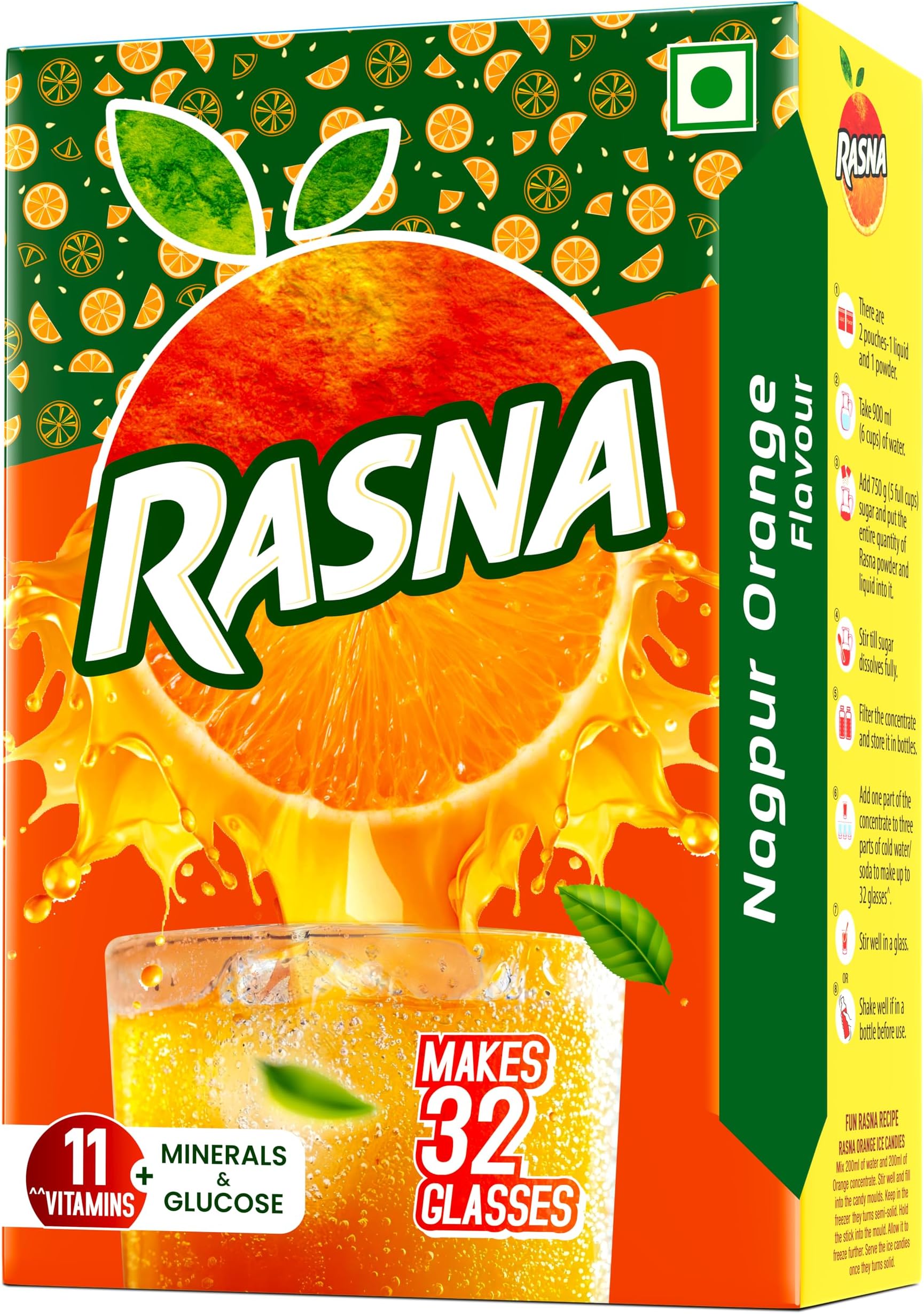 Rasna Nagpur Orange 32 Glass Pack of 1