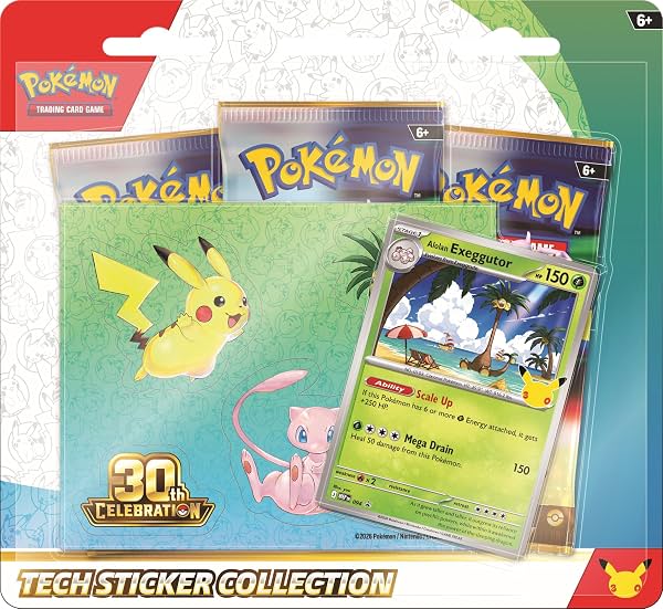 Pokémon TCG: Colección de Calcomanías Tecnológicas Celebración 30 Aniversario