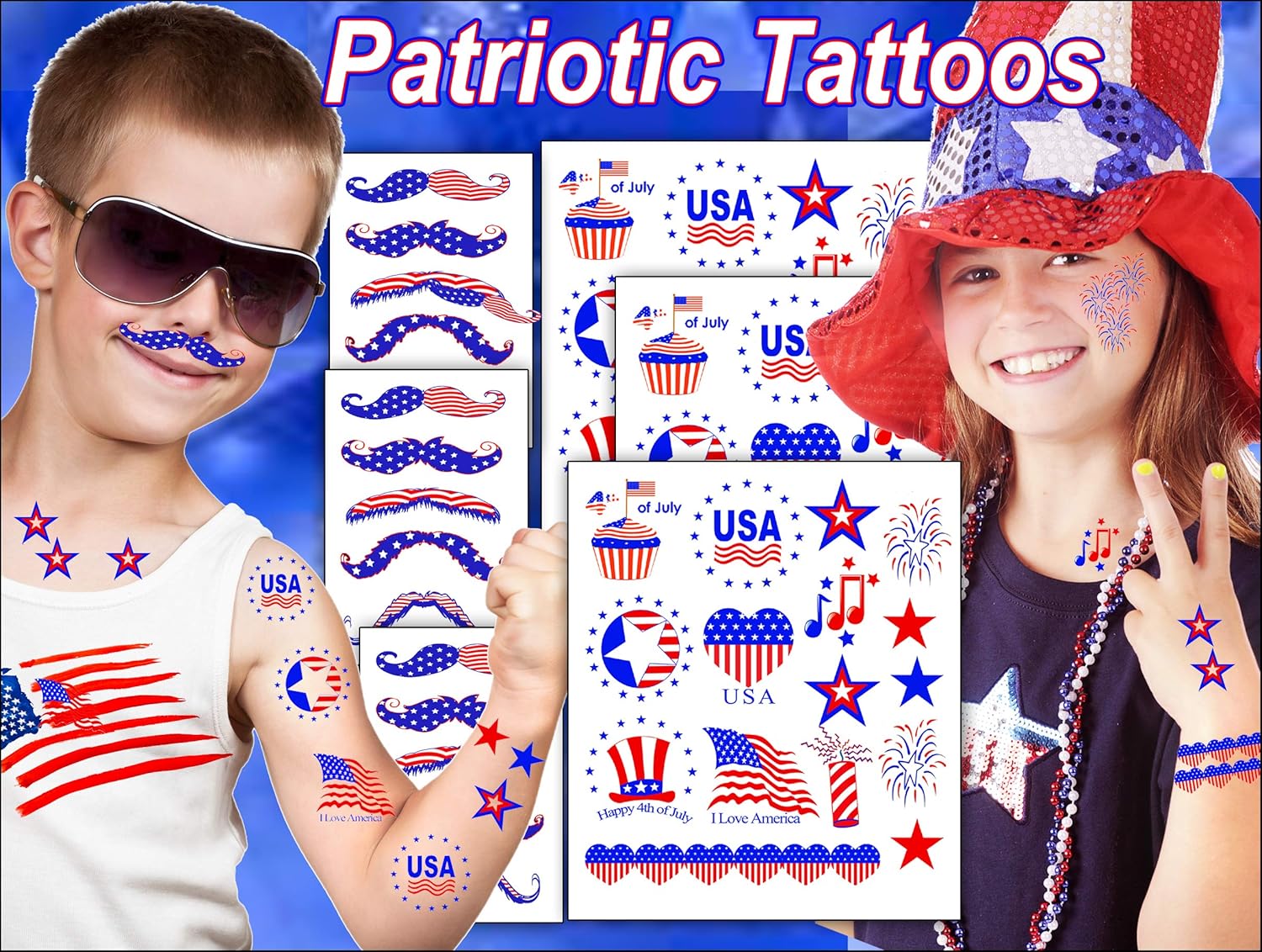 Temporary Tattoo Kids Patriotic Tattoos for Kids