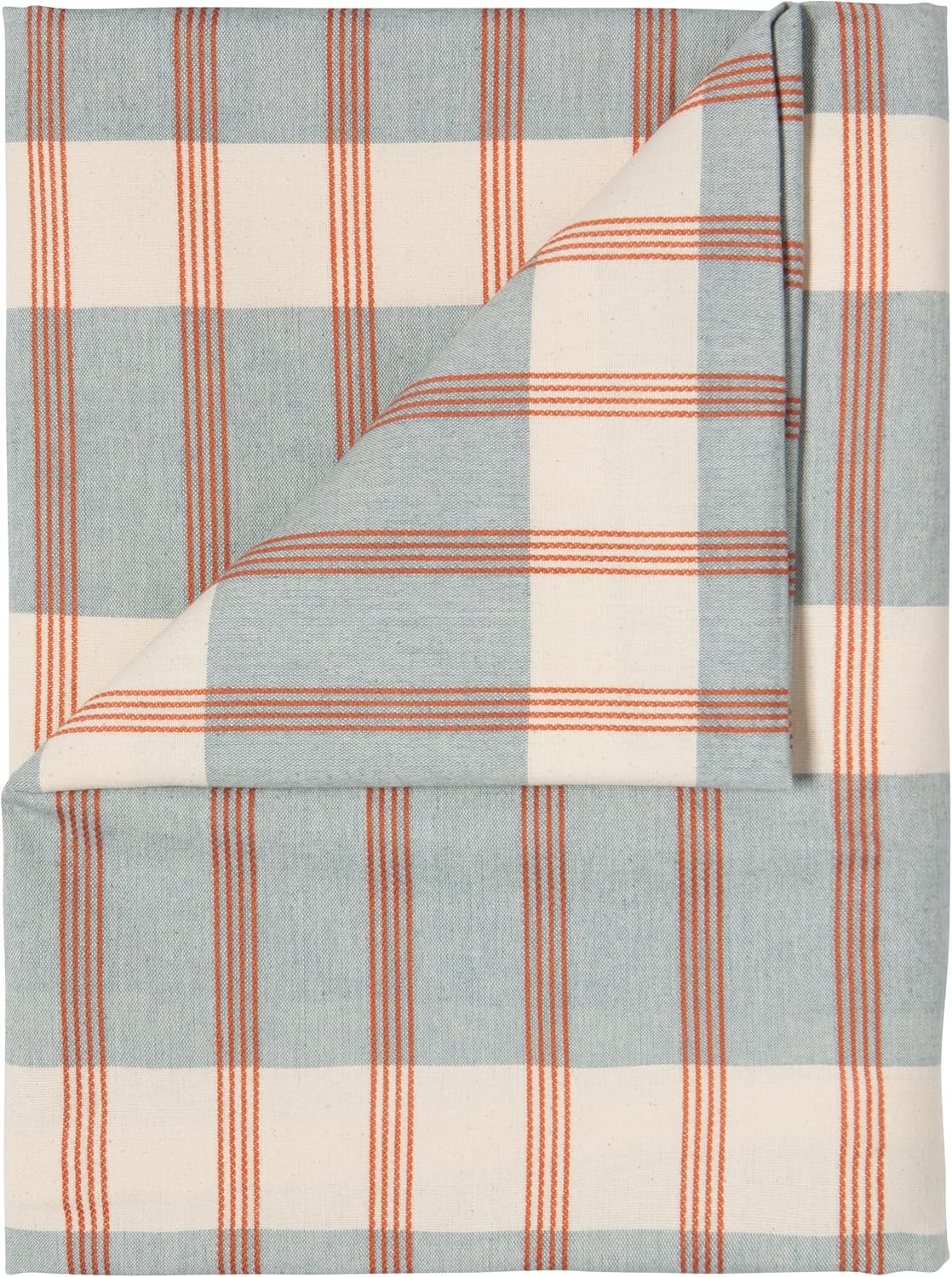 Now Designs Breeze Collection 100% Cotton Tablecloth, Blue & White Striped, 60x90 Inch