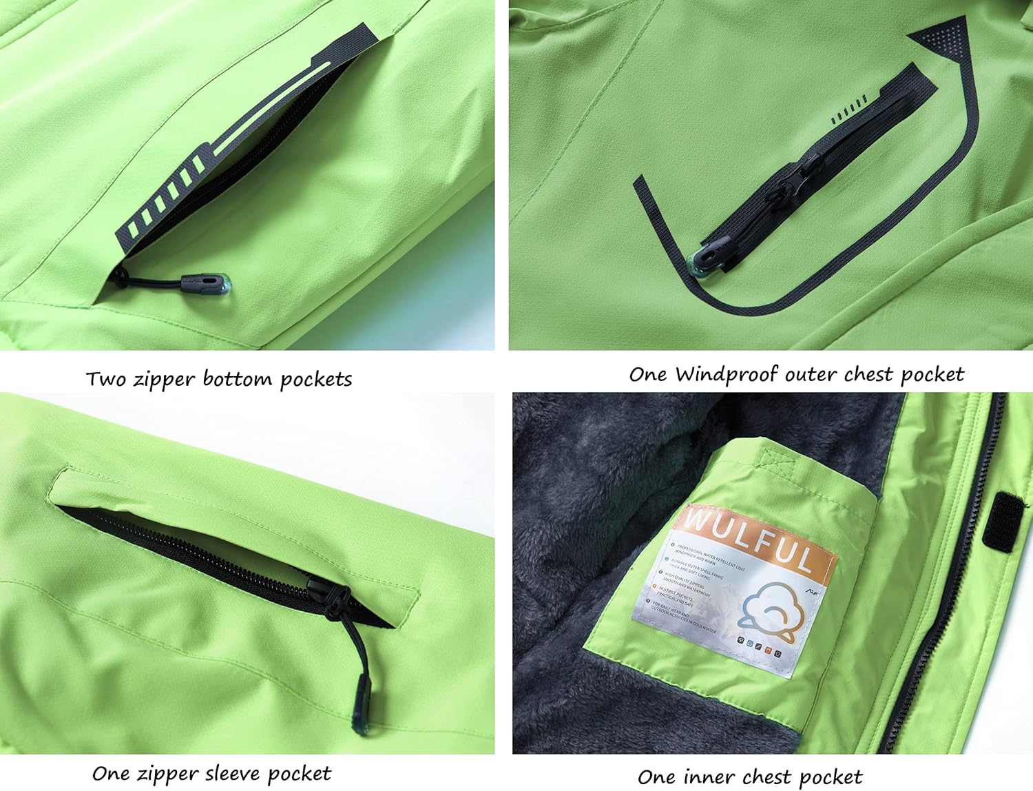 WULFUL Boy's Waterproof Ski Jacket Warm Fleece Hooded Windproof Winter Snow Coat : Clothing, Shoes & Jewelry