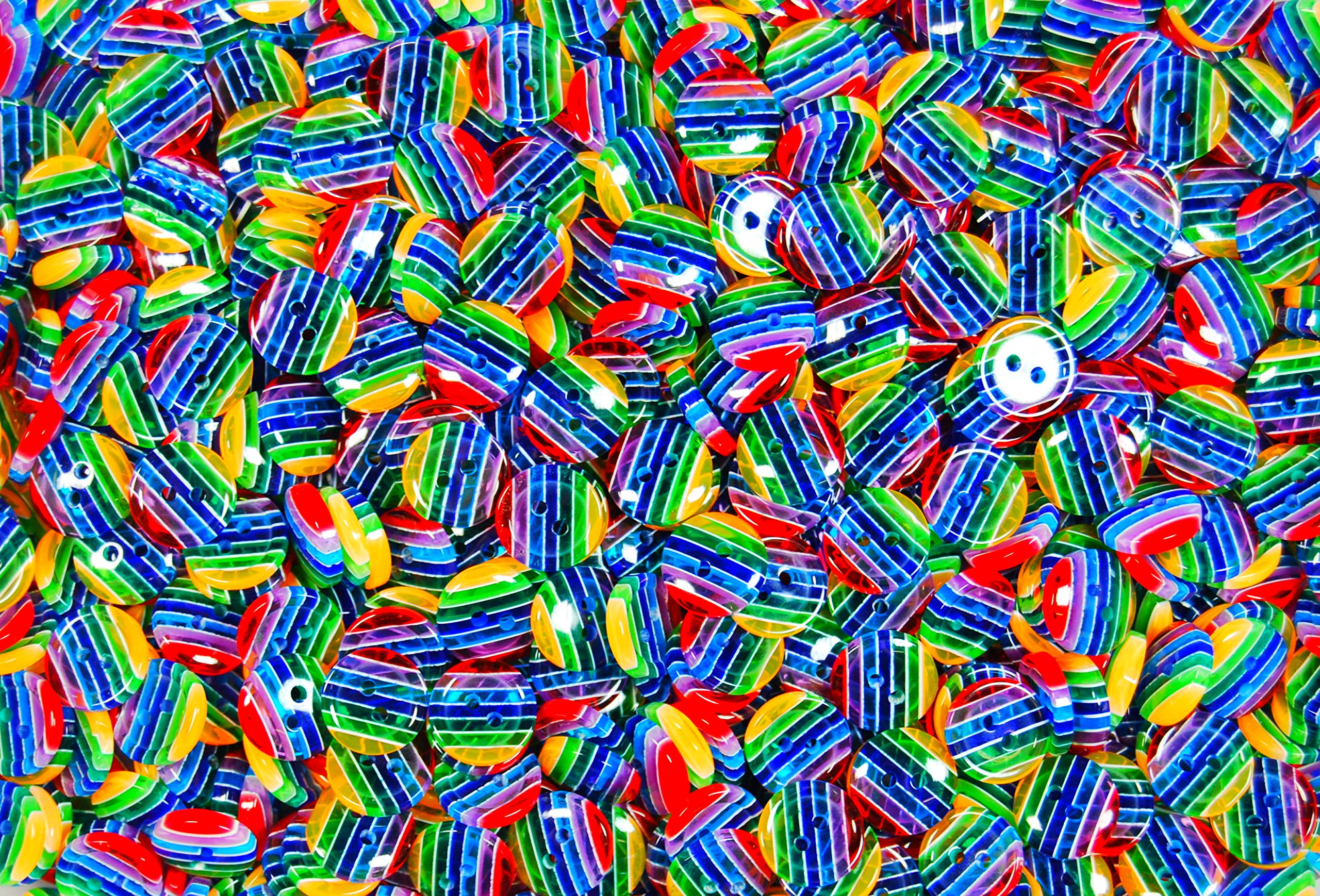 celloexpress Rainbow Buttons 12mm - Resin 2 Hole Cute Coloured for Sewing (12mm - Rainbow, Pack of 50)