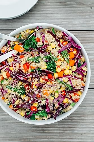 Miniatura 5 de CEREAUSLY Quinoa orgánica tricolor  Quinoa real premium de Bolivia  Quinoa Kosher y sin OMG  Quinoa vegana y con cuota de gluten  25 libras